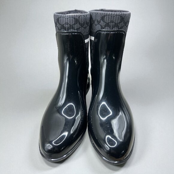 Coach Rivington Logo Chelsea Rain Boots - Black - Size 11 B (NEW IN BOX) - Picture 5 of 9